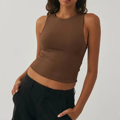 Ärmelloses Damen Crop-Top Bauchfrei Sommer