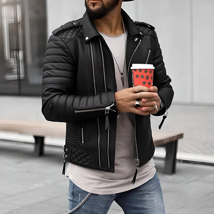 Lederjacke Herren Robust Stylisch Ledermantel