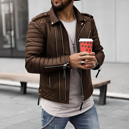 Lederjacke Herren Robust Stylisch Ledermantel