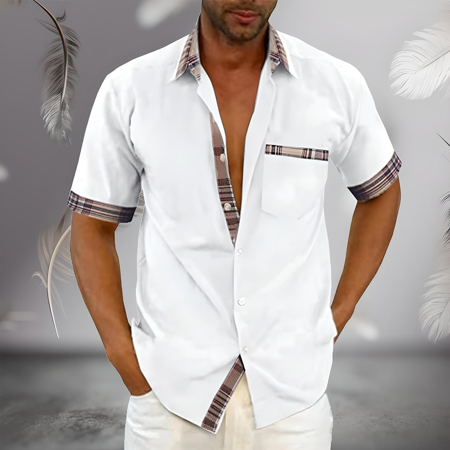 Herren Freizeithemd Modern Stylisch Leicht